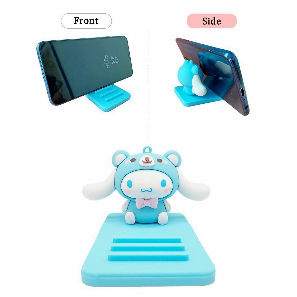 Sicpfuj Cute Phone Stand Desk Cell Phone Holder Blue Polyvinyl Chloride