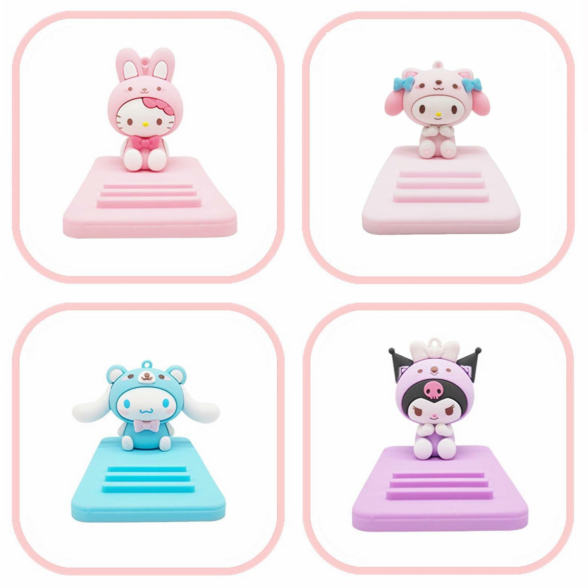 Sicpfuj Cute Phone Stand Desk Cell Phone Holder Blue Polyvinyl Chloride