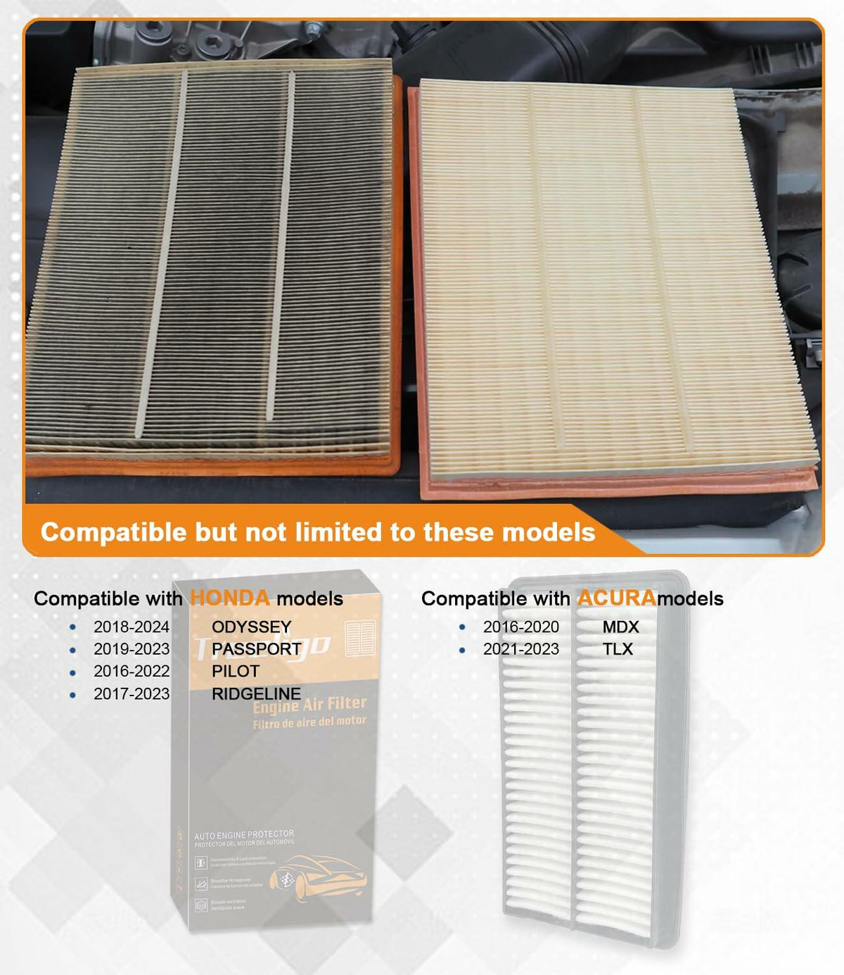 Treeligo CA12050 Engine Air Filter for Honda Civic CR-V L4 1.5L 2016-2023