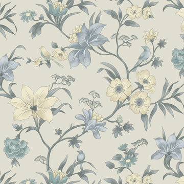Hopepak Green Floral Peel and Stick Wallpaper 16.1x394 inch Vinyl Modern