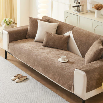 tianxinbaobei Plush Non-Slip Chenille Sofa Cover Light Gray 36x36 Armchair