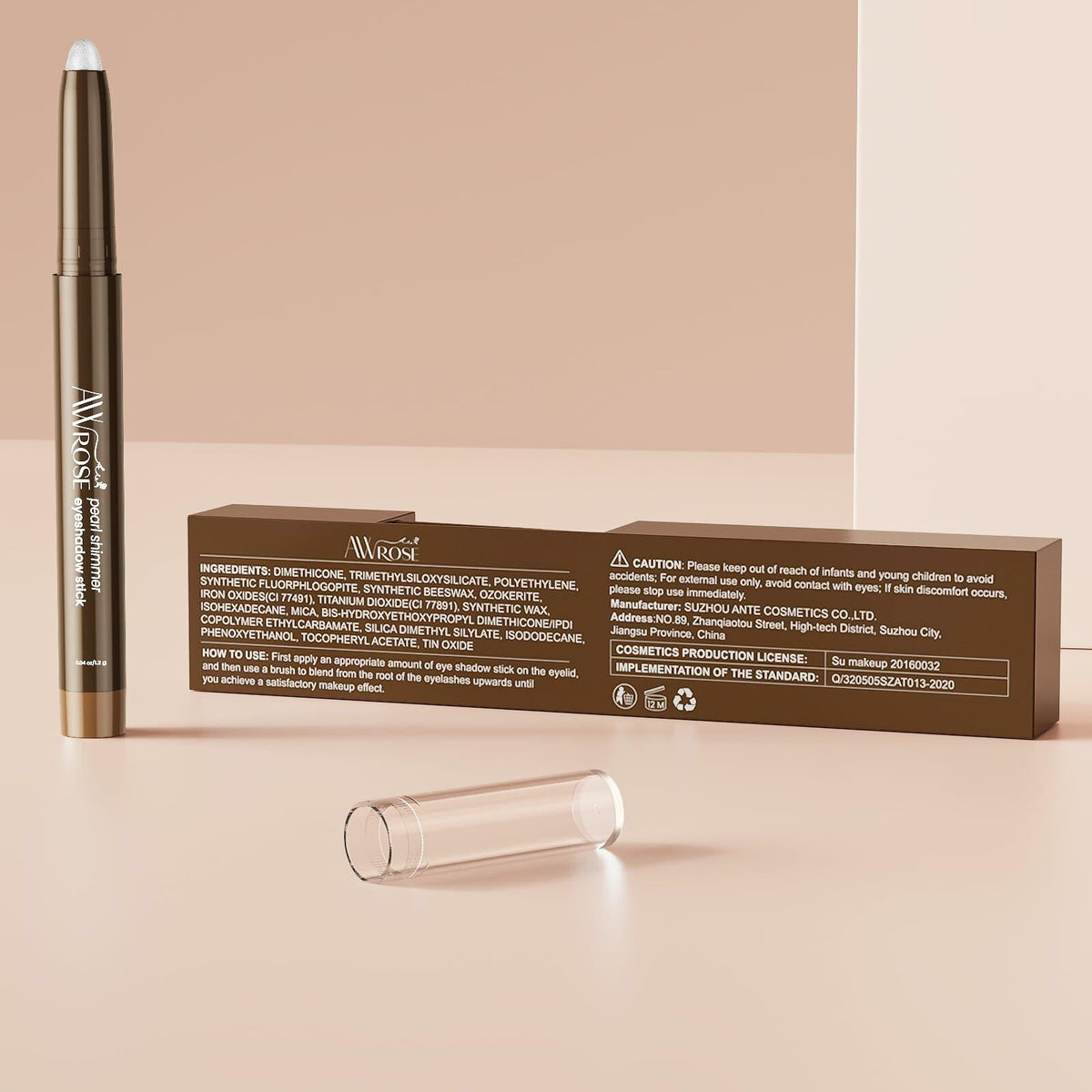 awrose Cream Eyeshadow Stick Waterproof Glitter Shimmer Eye Brightener 1oz
