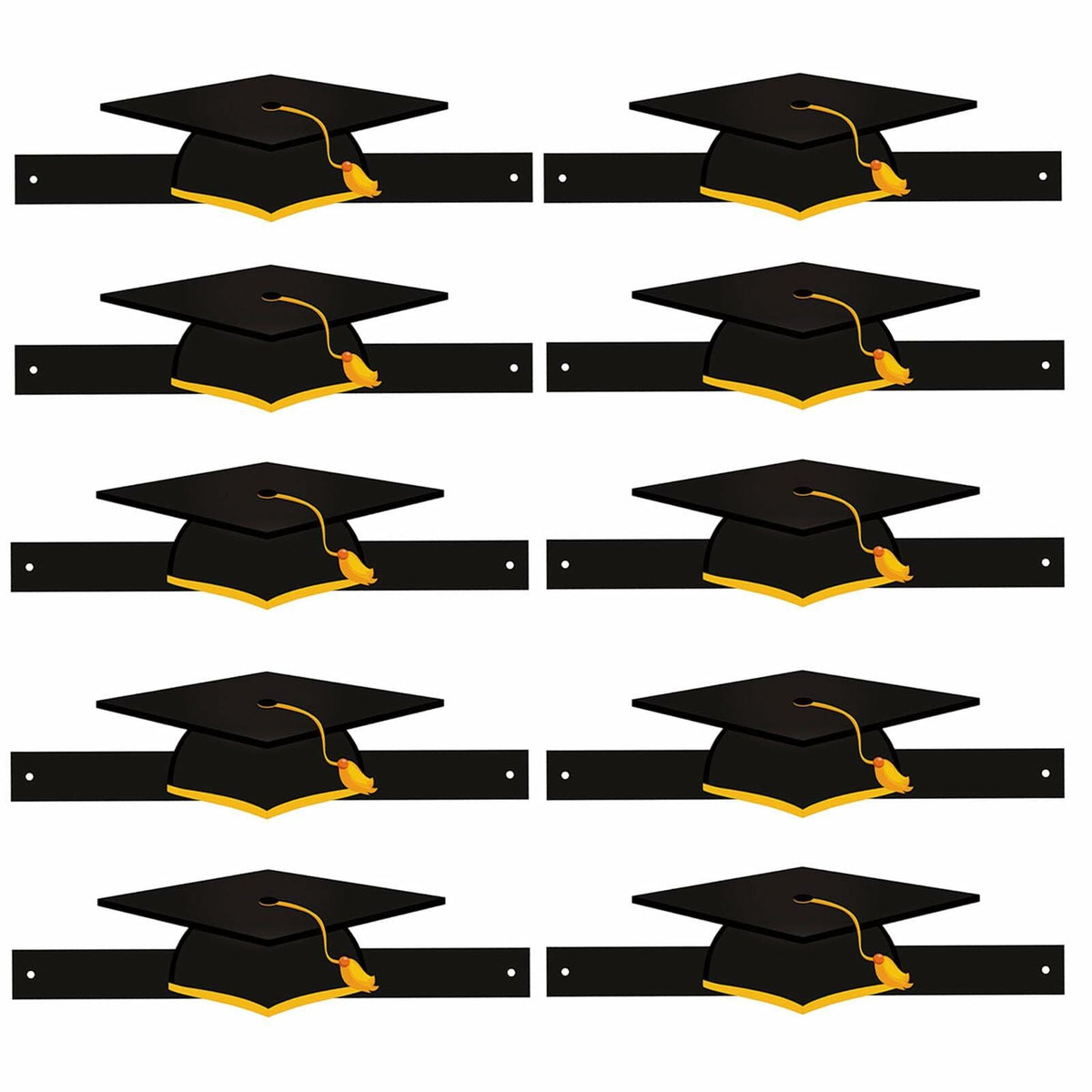 Soochat Graduation Paper Caps 2026 Black Hat Party Costume Accessories 10Pcs