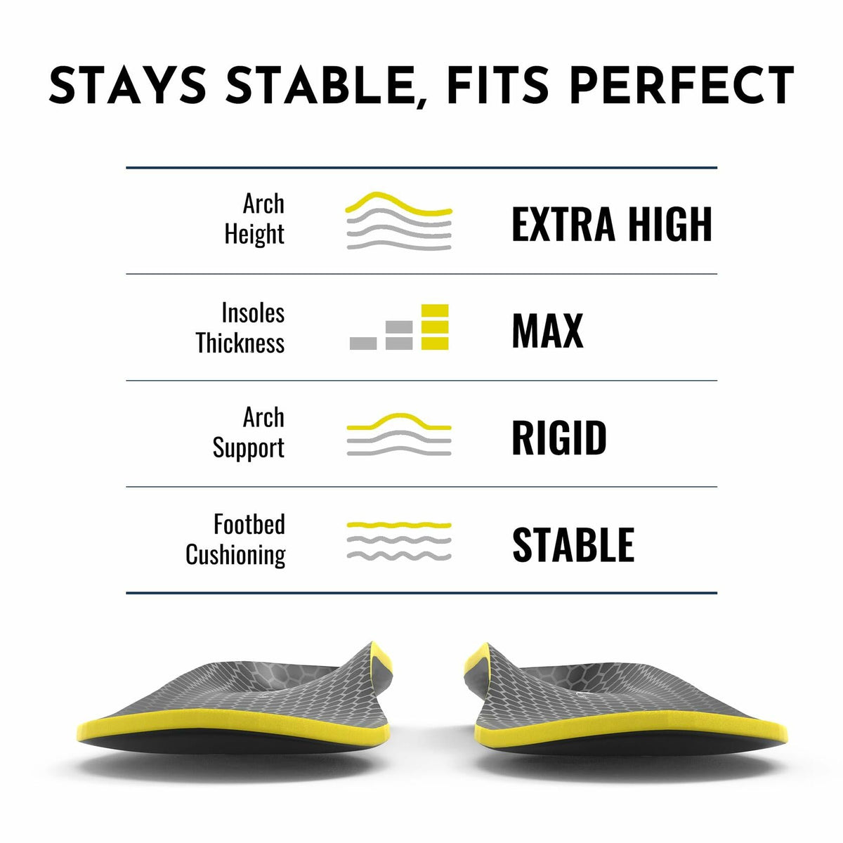 PerseveranX NASA Plantar Fasciitis Insoles Shock Absorb XL M12.5-14.5 W13.5-15.5