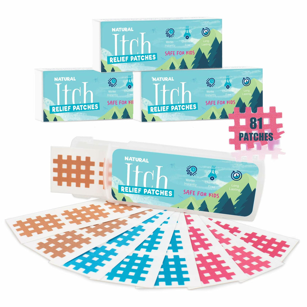 Oukken Bite Itch Relief Patches 81 Multi Patches Kids & Adults Anti Itch