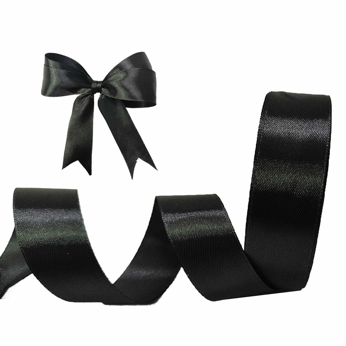MEYIART Black Satin Ribbon 1.5in x 25yds Wedding Gift Wrapping Polyester