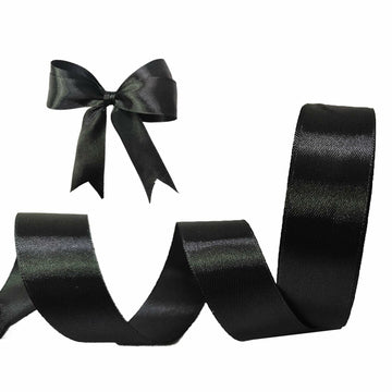 MEYIART Black Satin Ribbon 1.5in x 25yds Wedding Gift Wrapping Polyester