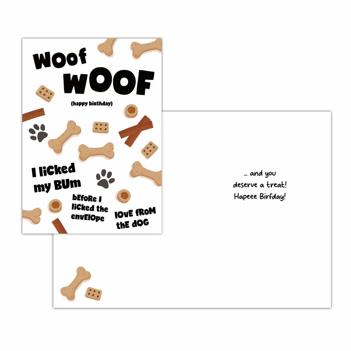 Gooji 5x7 Funny Dog Birthday Card I Licked My Bum Humor Cute Greeting