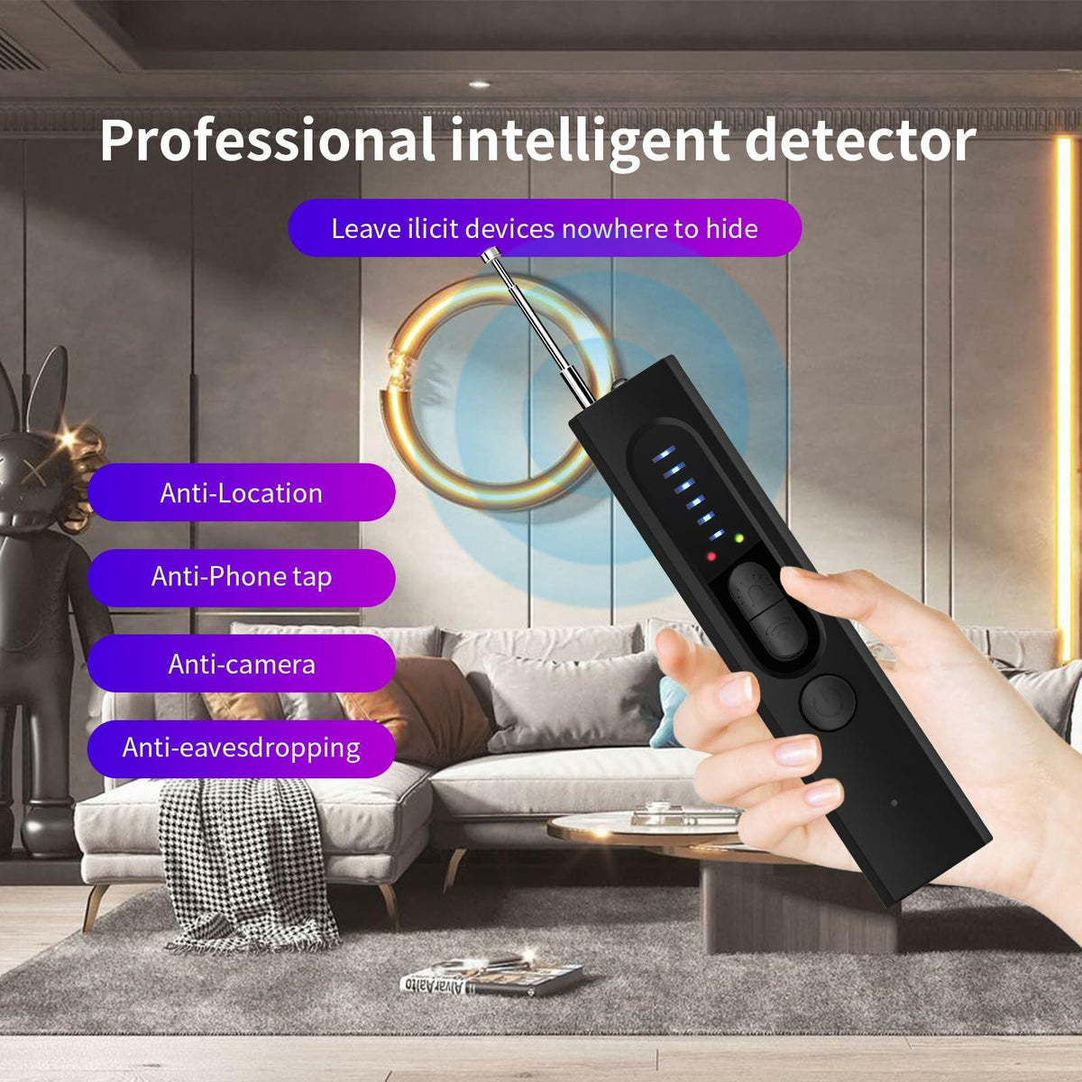 Yonblow Hidden Camera Detector Travel 2025 Upgraded Blue 5V