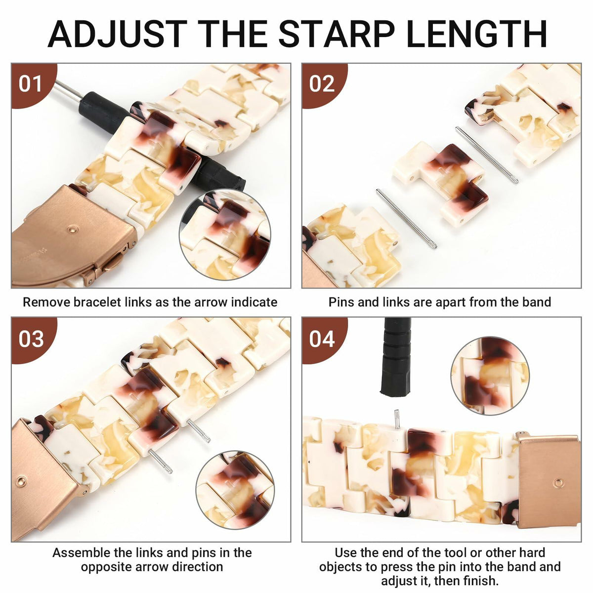 MAIRUI Resin Watch Band for Apple Watch 49/45/44/42mm Slim Strap Nougat White