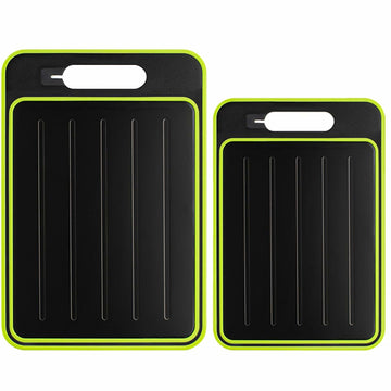 AOWBCGD Cutting Board Double Sided 2 Pcs Large+Small Black Stainless Steel
