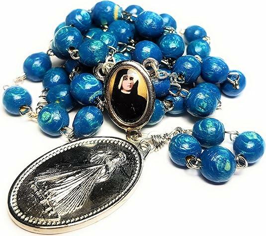 Saint Faustina Kowalska Divine Mercy Chaplet Blue Cord Poland Novena