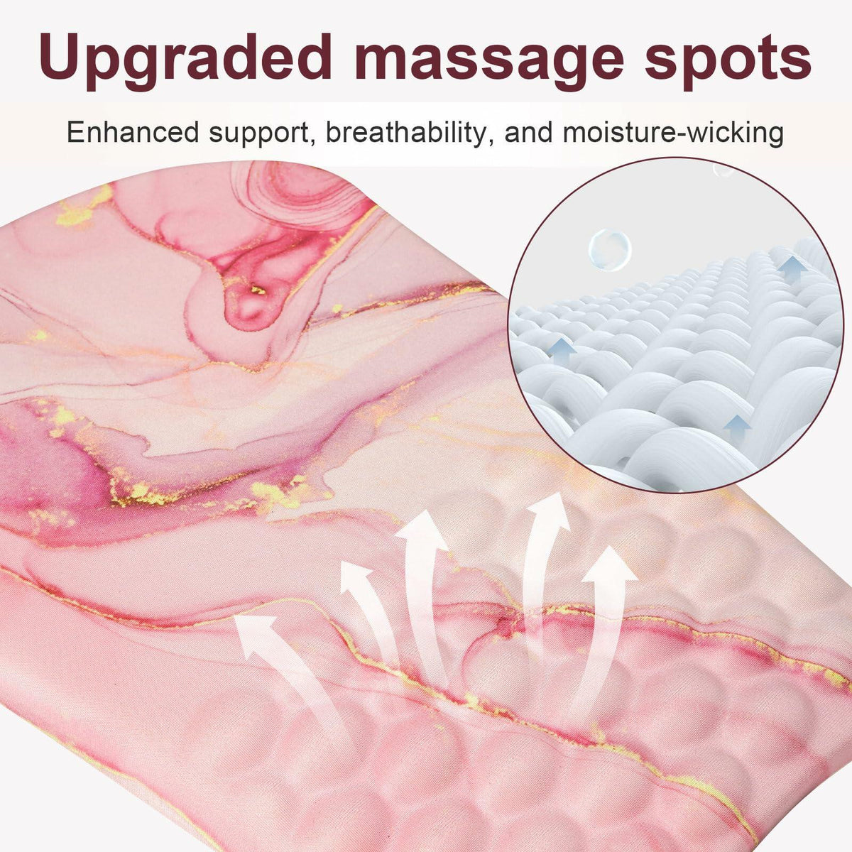 Knocent Ergonomic Wrist Mouse Pad Massage Memory Foam Non-Slip Pink Marble