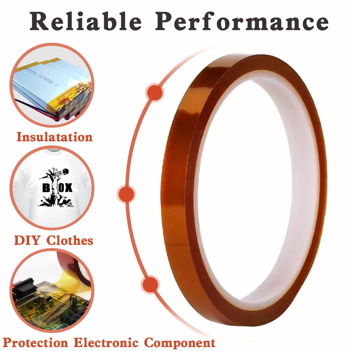 OUSHAACK Heat Resistant Transfer Tape 10mm x 33m 2 Rolls