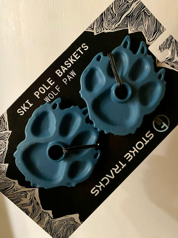 Stoke Tracks Bear Paw Ski Pole Baskets Bear Deep Blue