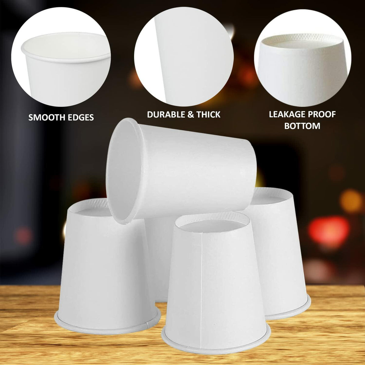 Smygoods Disposable Paper Coffee Cups White 10 OZ 100 Count Hot Beverage