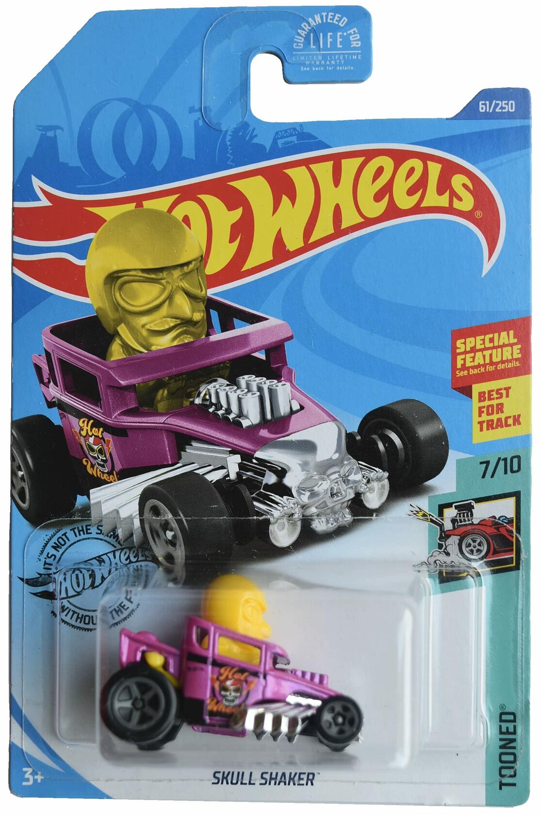 Hot Wheels Skull Shaker Tooned 7/10 Pink Yellow Diecast Car