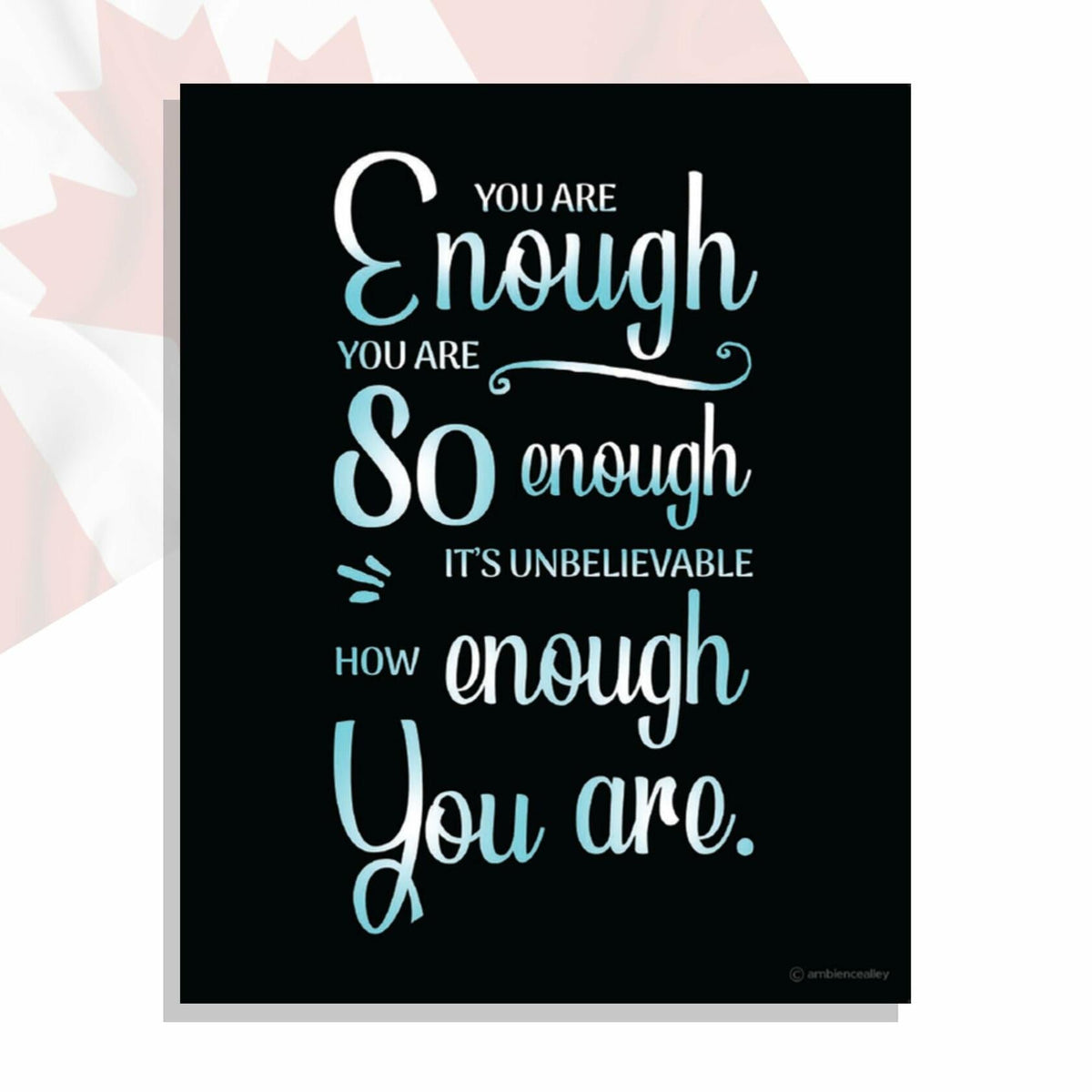 Ambience Alley Ltd You Are Enough Motivational Wall Decor Poster 8x10