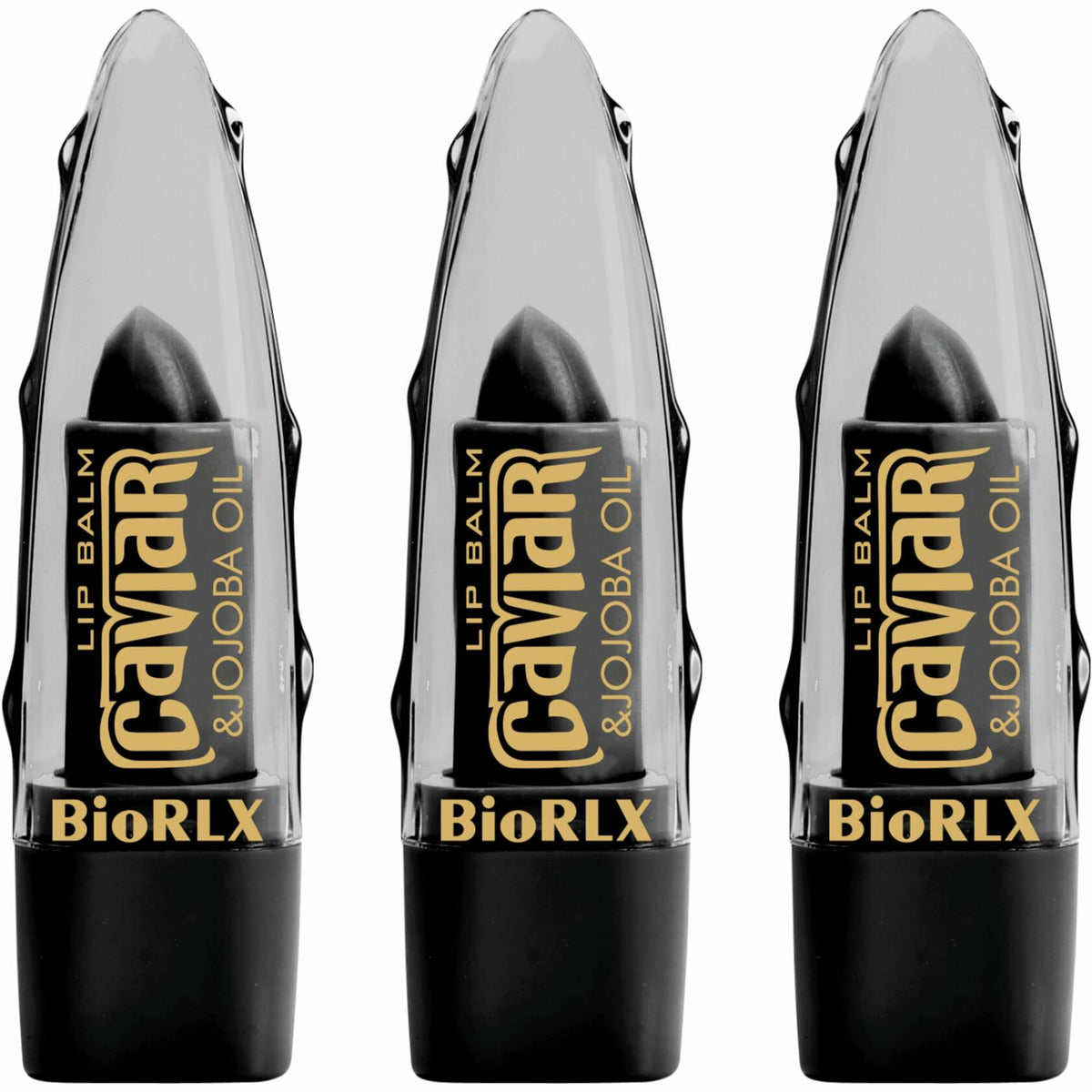 BioRLX Aloe Vera Lip Balm Caviar & Jojoba Oil 0.12oz Pack of 3