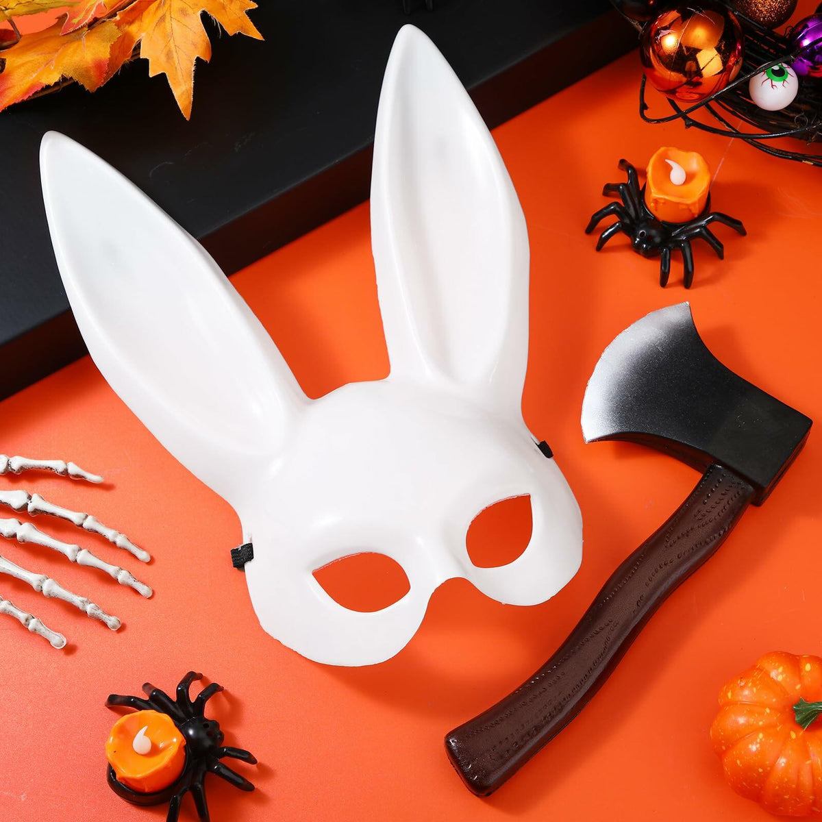 Breathffy Halloween Bunny Mask & Foam Axe Costume Accessories 14.57x10.63in