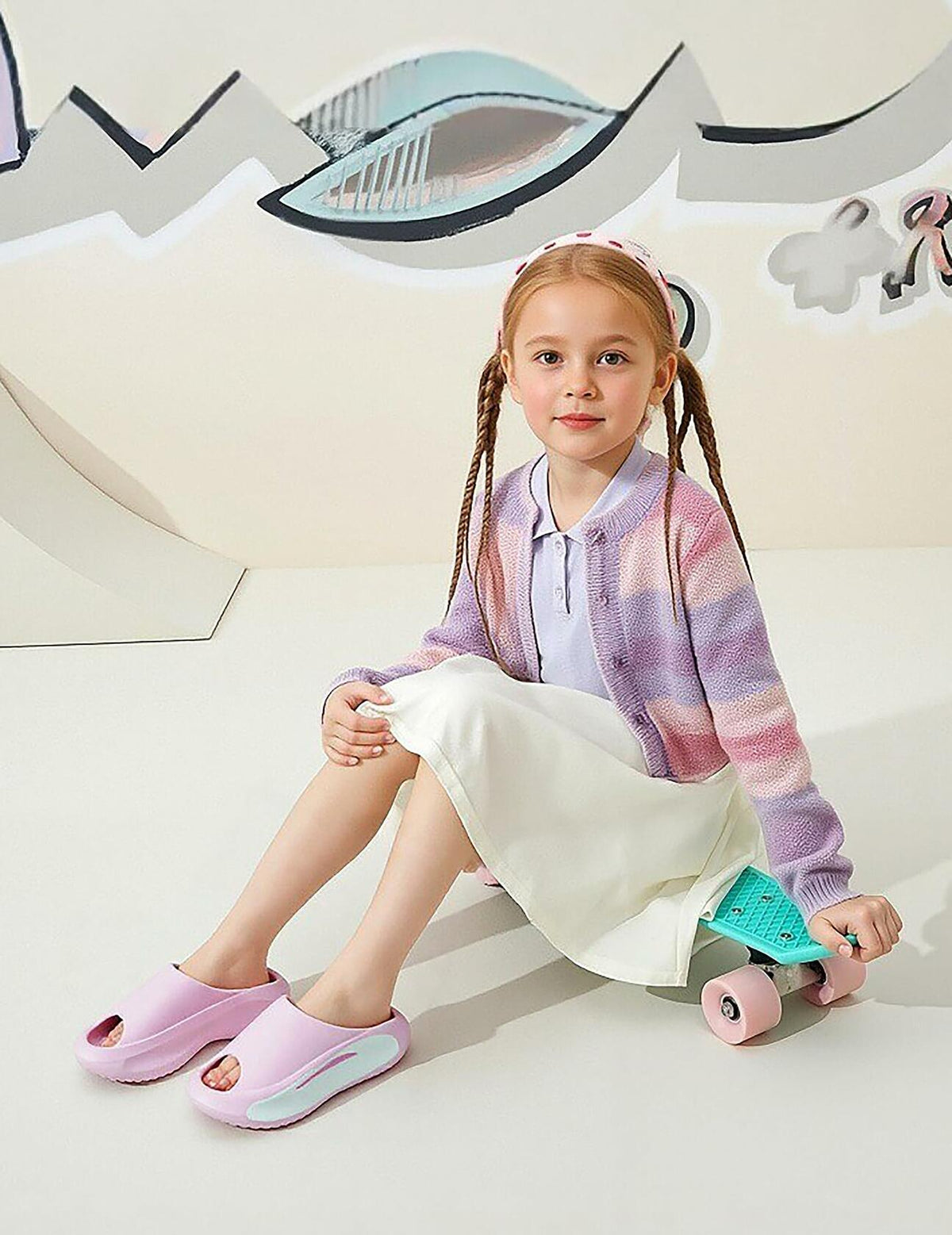 Meik Mangni Kids Cloud Slides Pillow Slippers Pink Size 9-9.5