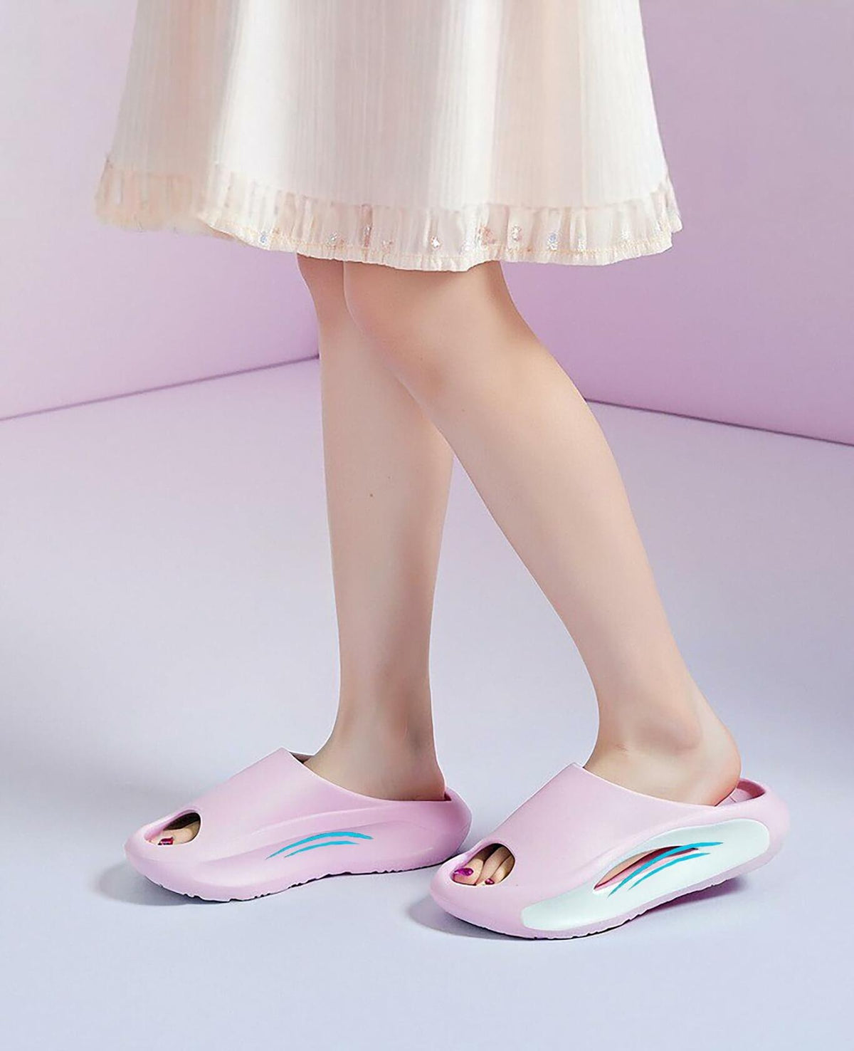 Meik Mangni Kids Cloud Slides Pillow Slippers Pink Size 9-9.5