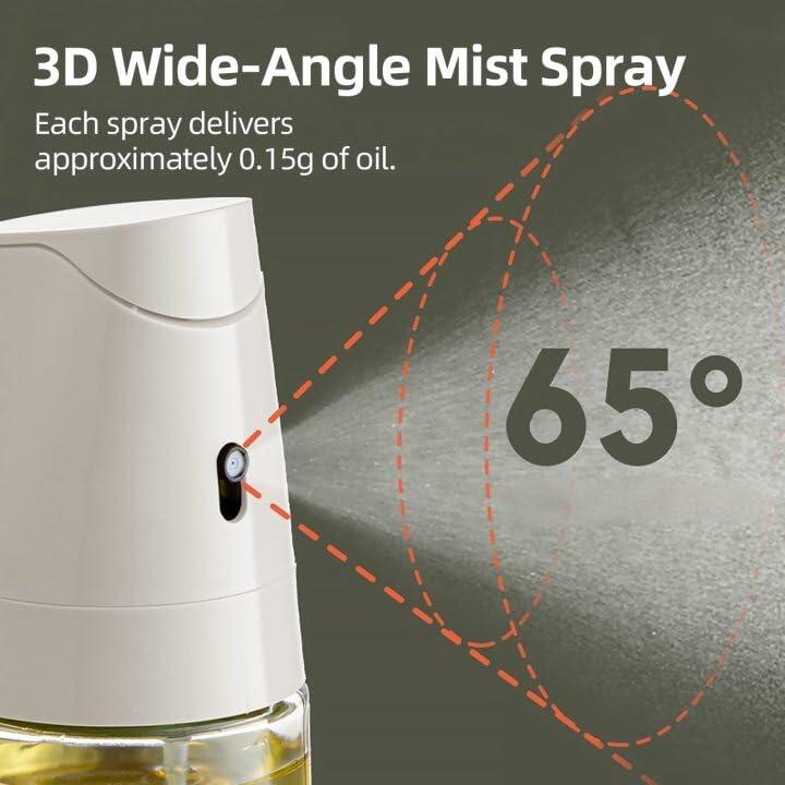 MDZF SWEET HOME Oil Sprayer 2 in 1 Olive Oil Dispenser 500ml White Glass