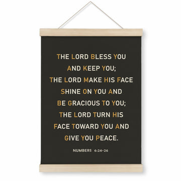 HRQKO Christian Numbers 6 24-26 Wall Art Poster Hanger Frame Black 12x16