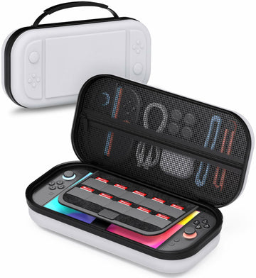 STARTRC GAMES Switch 2 Carrying Case Large Capacity PU Hard Travel Bag White