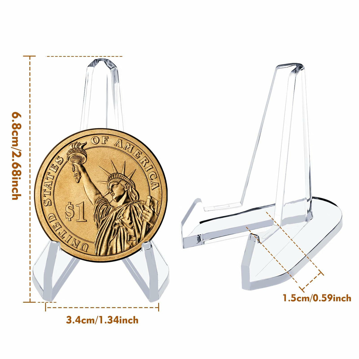 HiShutiao Acrylic Card Display Stand 2.68in White 12 Packs
