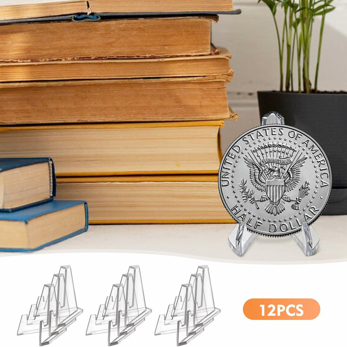 HiShutiao Acrylic Card Display Stand 2.68in White 12 Packs