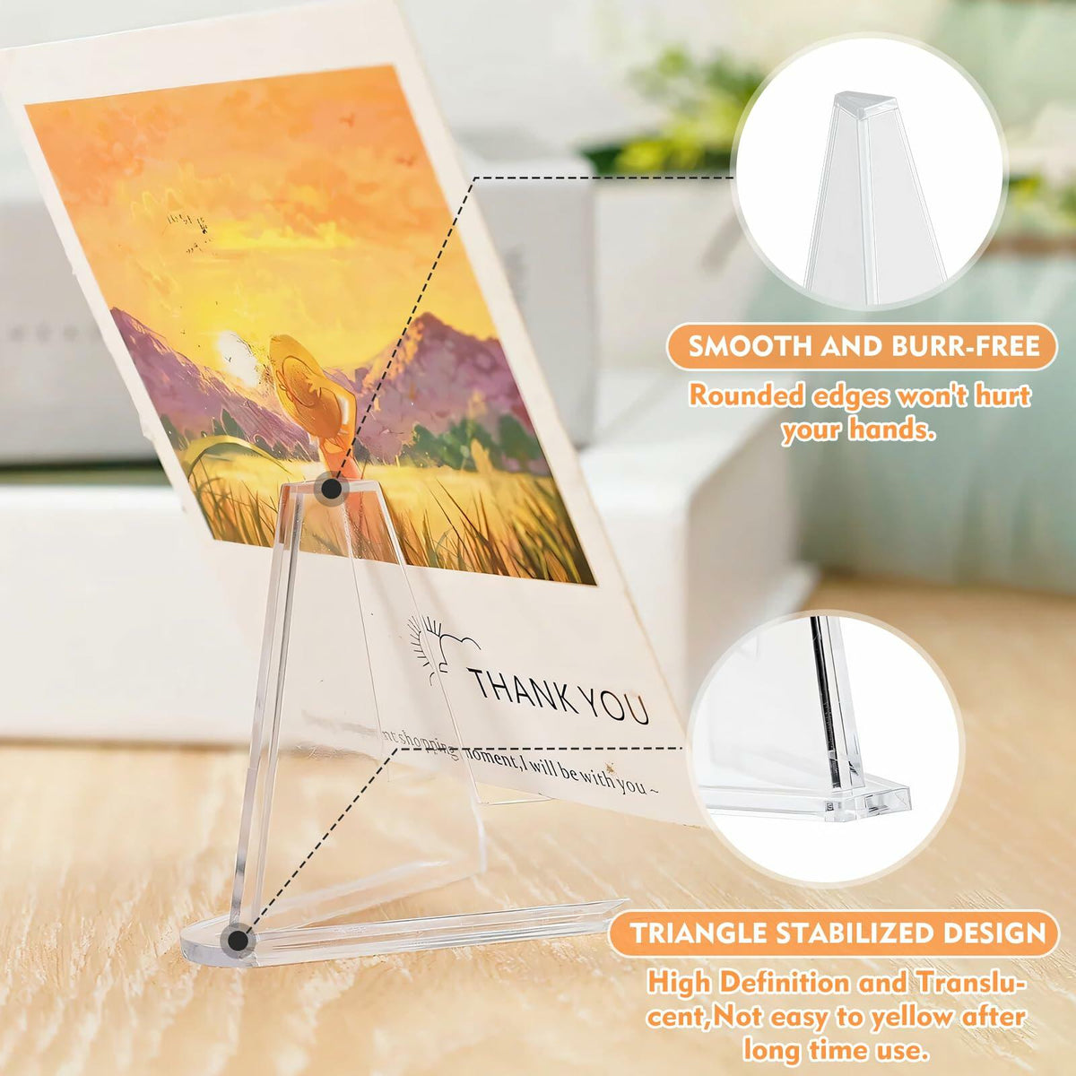 HiShutiao Acrylic Card Display Stand 2.68in White 12 Packs