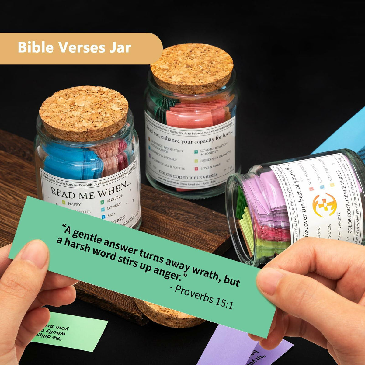 Bible Verse Jar Scripture Prayer Cards Spiritual Religious Christian Gift
