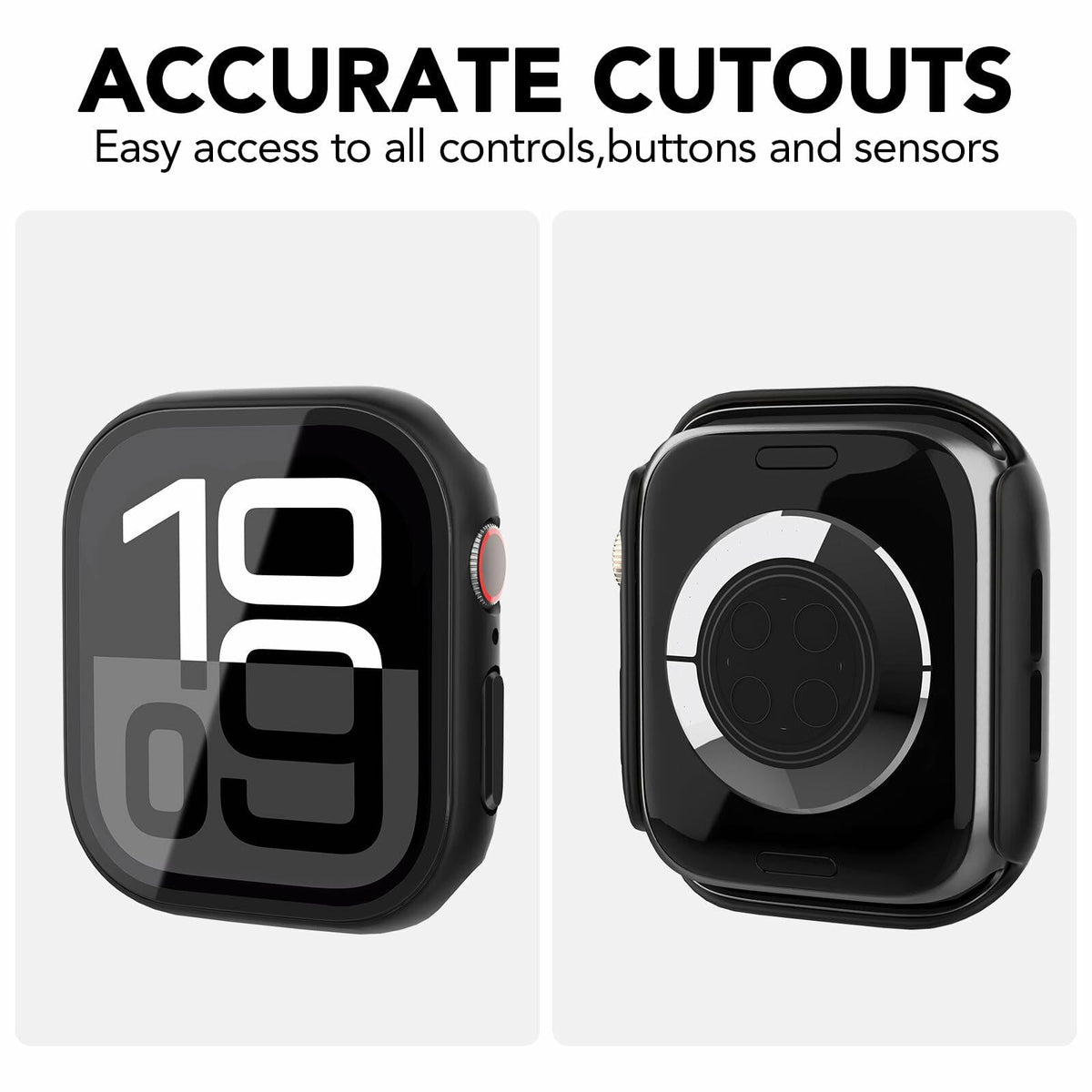 SPGUARD Apple Watch Series 11 10 42mm Hard Case Screen Protector 2 Pack