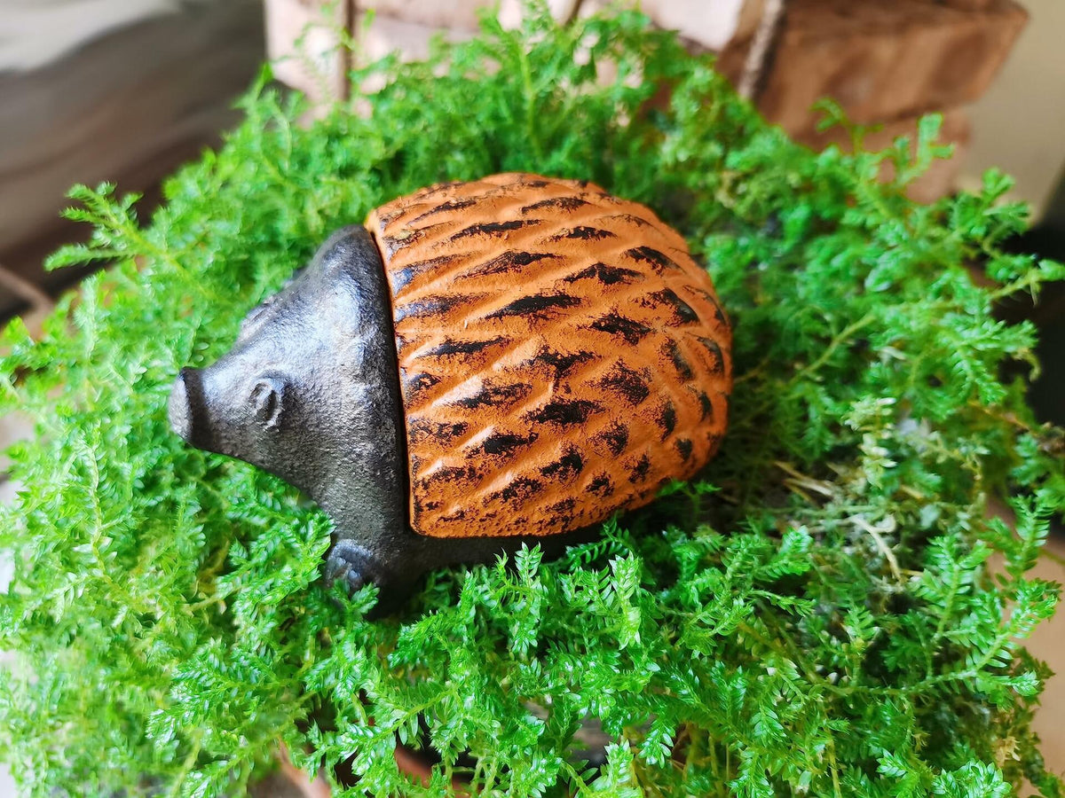 BSTWISH Iron Hedgehog Key Hider Outdoor Garden Decoration Red