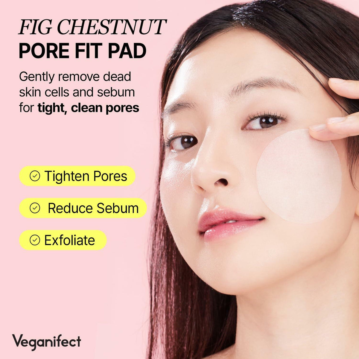 BestBy04/26 VEGANIFECT LHA Toner Pads Mild Exfoliating Hydrating 60ct