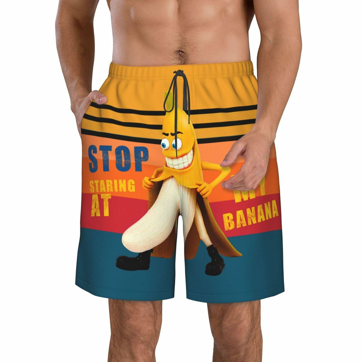 Fzryhaika Men's Quick Dry Cartoon Swim Trunks A-3 Size Medium