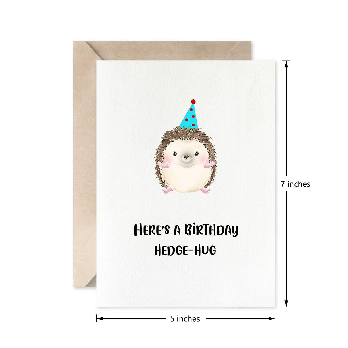 MAGJUCHE Hedgehog Funny Birthday Greeting Card Brown Cute