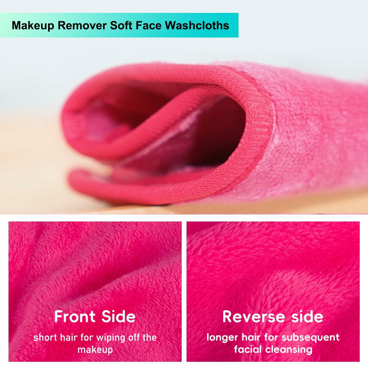 [Like New] PleasingCare Makeup Remover Cloth Cleansing Towel Chemical Free 3 Rosy