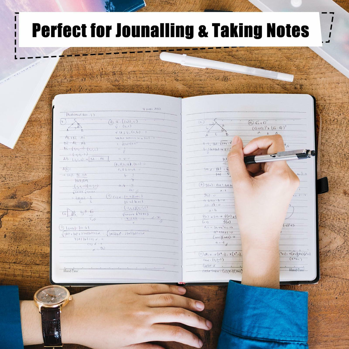 XRUNMIX Lined Journal Notebook 5.7x8in 160 Pages 100 GSM Black 1 Pack