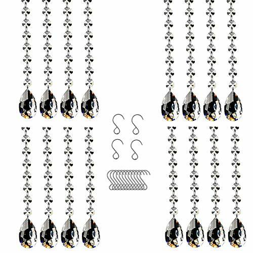 VOVOV 16 Pack 20" Clear K9 Optical Crystal Chandelier Pendants Beads