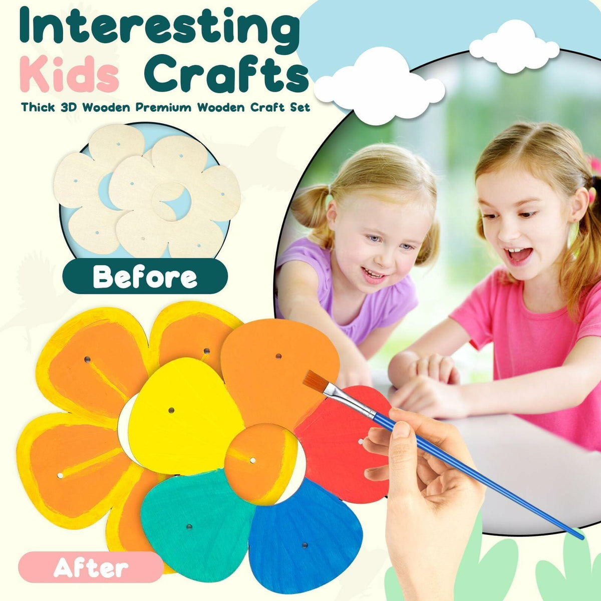 Jestrem Kids DIY Wooden Bird Feeder Kits 3-Pack Outdoor Toys Ages 3-12