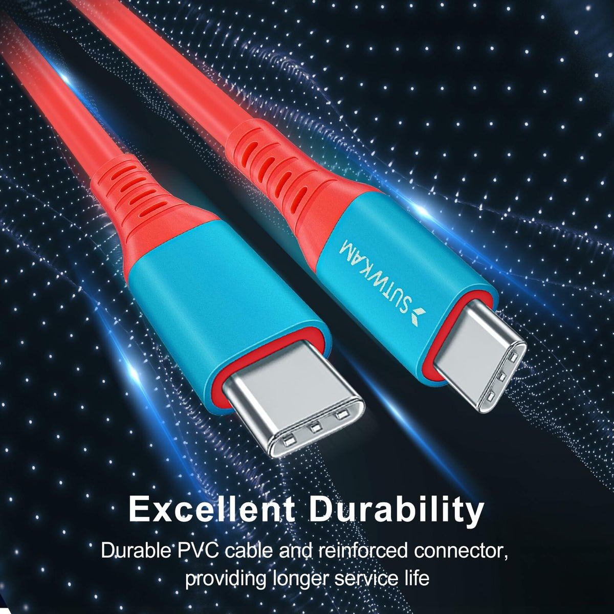 SUTWKAM 100W 20Gbps Switch Charger Cable 3-in-1 Orange
