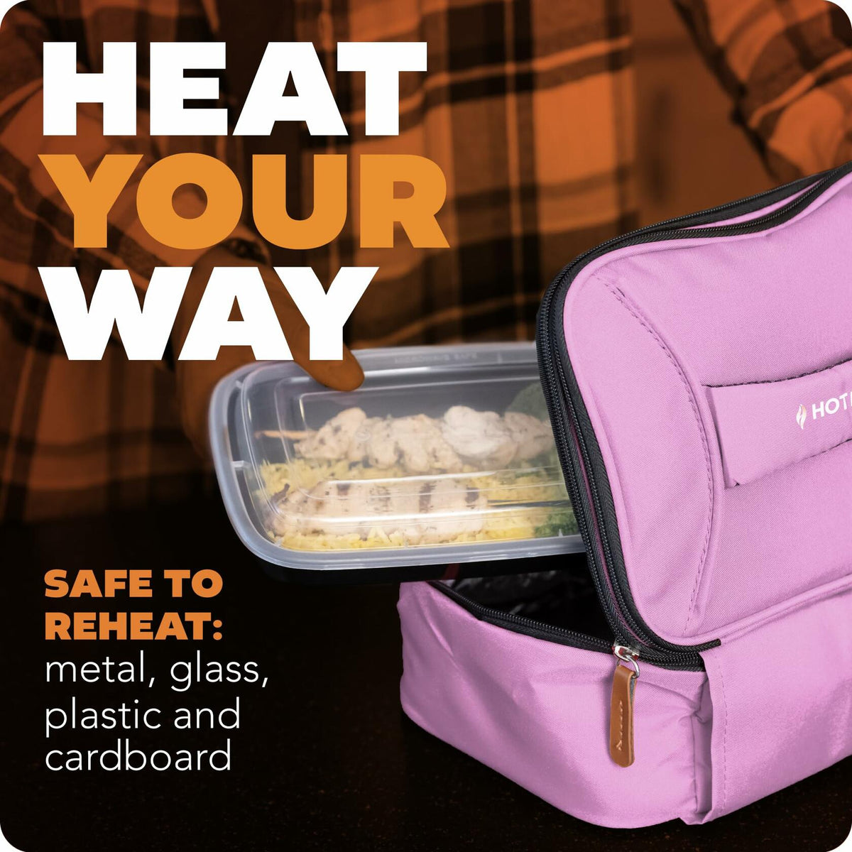 HOTLOGIC Mini XP Portable Electric Lunch Box Food Heater Pink 12V