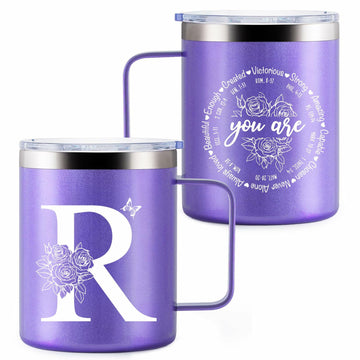 Culaiwan Christian Gifts Women 12oz 'You Are' Tumbler Mug Purple-R