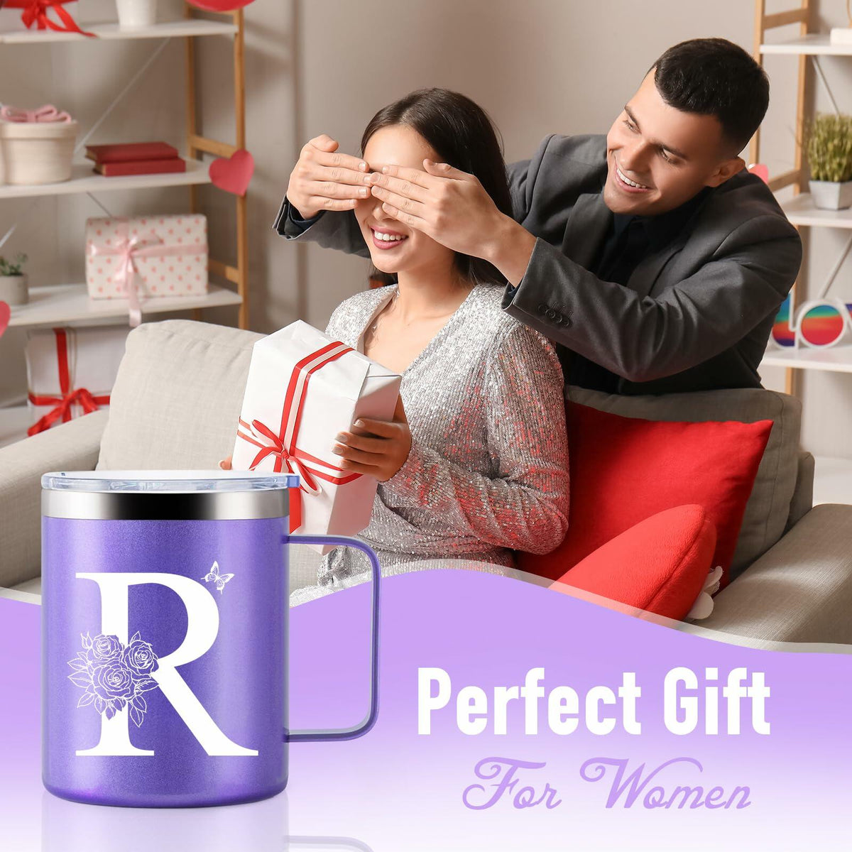 Culaiwan Christian Gifts Women 12oz 'You Are' Tumbler Mug Purple-R