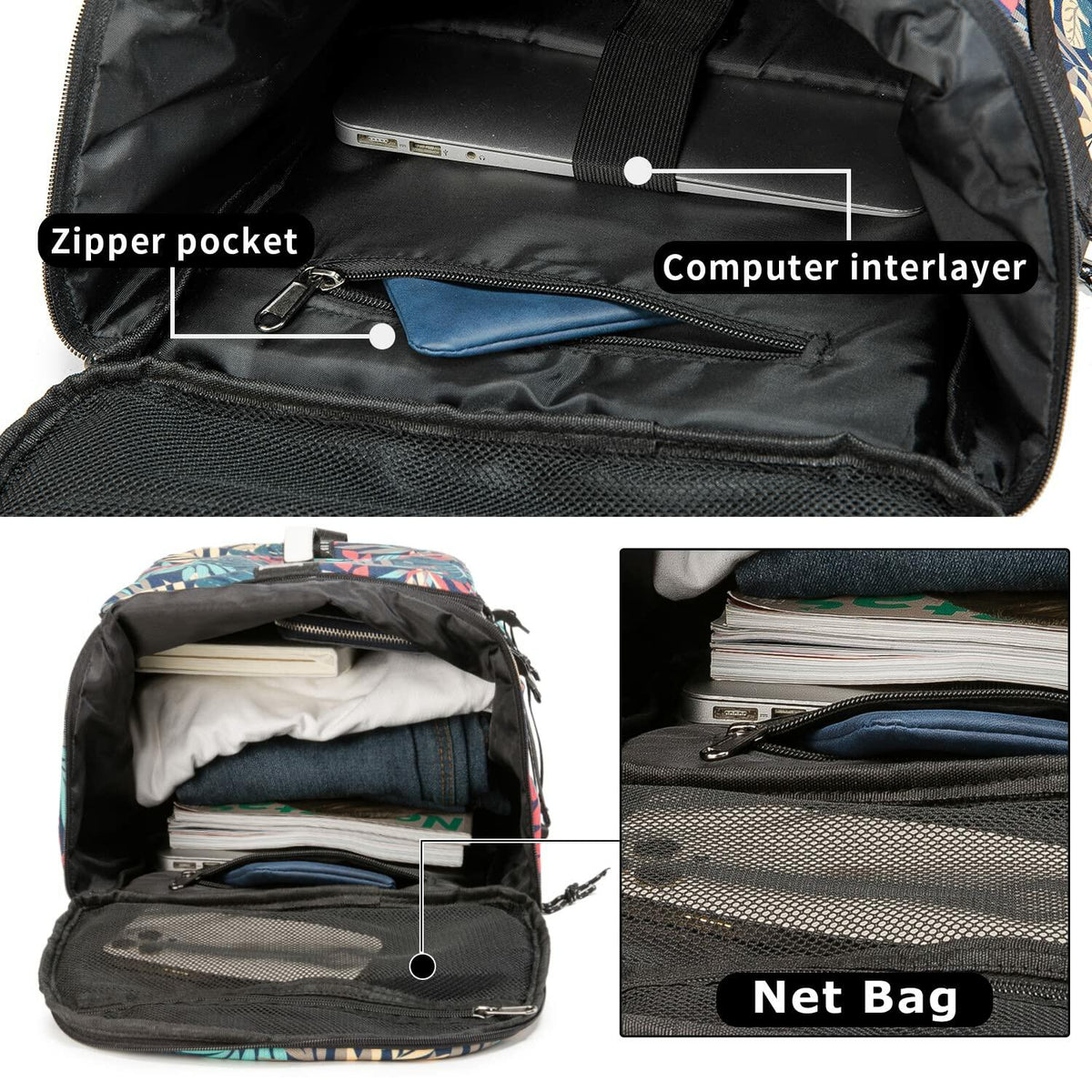 FUNYAGO Gym Duffle Bag Waterproof Laptop Backpack 40L Purple Size Standard