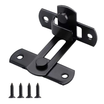 ATEN 90 Degree Stainless Steel Sliding Barn Door Latch Black 1 Pc