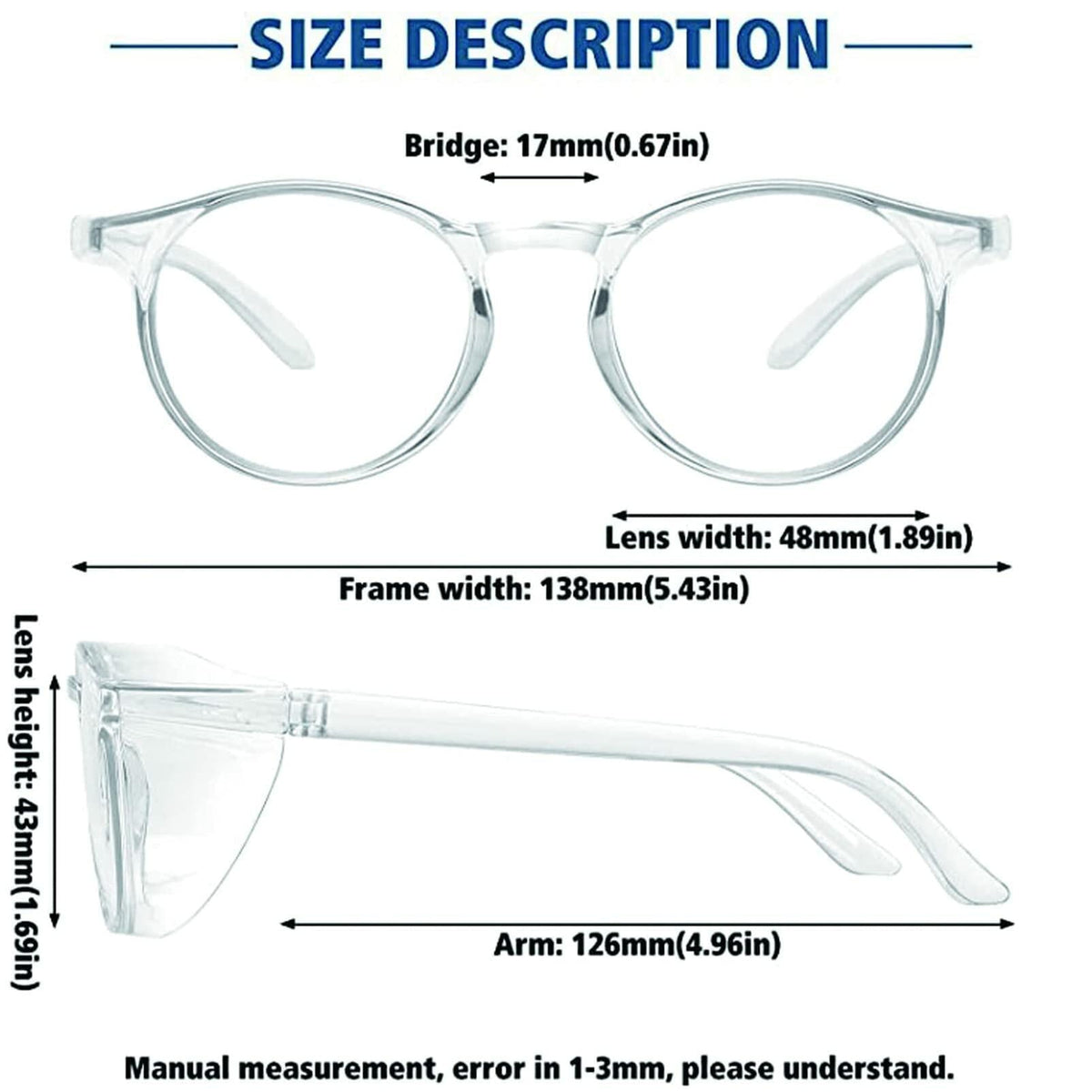 STORYCOAST Safety Glasses Anti Fog Blue Light Blocking Protective Eyewear