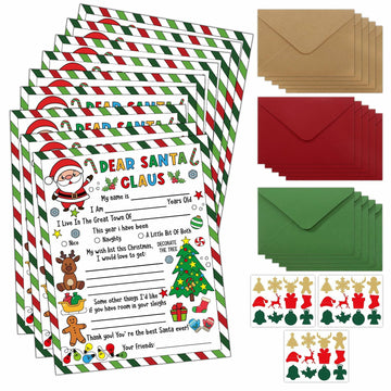 36 Sets Letter to Santa with Envelopes Stickers Coloring Xmas Crafts Kids